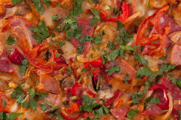 Texture of pizza close-up