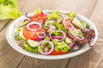 Fresh spring salad with vegetable