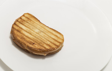 Isolated hot sandwiches on white plate