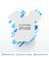 White badge clothing sticker.