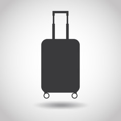 Image of a suitcase on a gray background. Linear design
