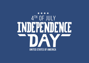 Independence day of the United States, 4th of July. Hand-drawn greeting card. Typography illustration for t-shirt, apparel and print