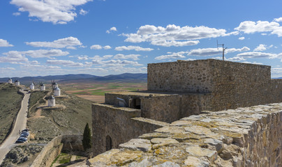 Summer tourism, Town of Consuegra in the province of Toledo, Spain
