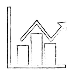 business financial bar graph chart diagram growth profit vector illustration sketch design