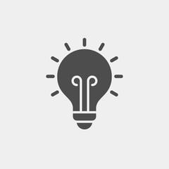 Bulb flat vector icon. Idea flat vector icon