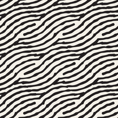 Hand drawn striped seamless pattern with brushstrokes tiling. Abstract freehand texture for print