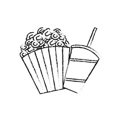 snack cinema movie pop corn soda vector illustration vector illustration sketch design