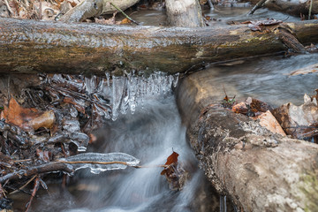 Bodies of water, cascading creek with icicles