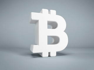 Obraz premium white bitcoin symbol