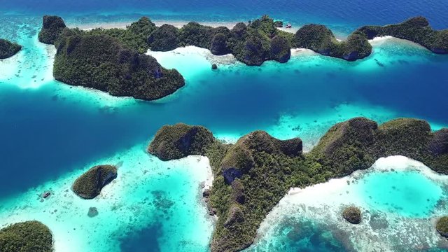 Aerial Footage of Limestone Islands in Wayag, Raja Ampat