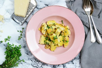 Delicious ricotta gnocchi isolated. Top view gnocchi
