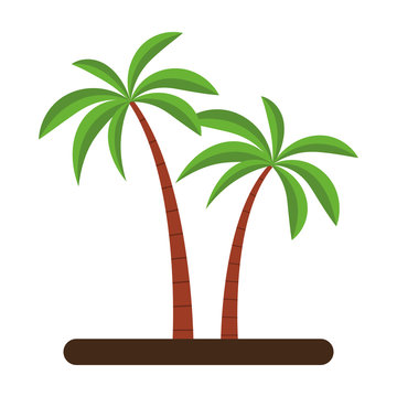 Tree palms cartoon vector illustration graphic design
