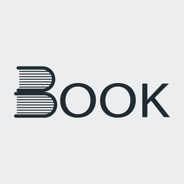  Logotipo BOOK con libros en fondo gris