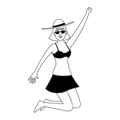 Woman with swim suit vector illustration graphic design