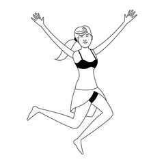 Woman with swim suit vector illustration graphic design