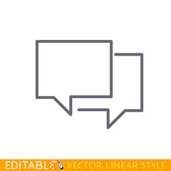 Chat bubbles vector line icon isolated on white background. Vector line icon of speach bubble for chat and conversation for infographic. Editable stroke sketch icon. Stock vector illustration.
