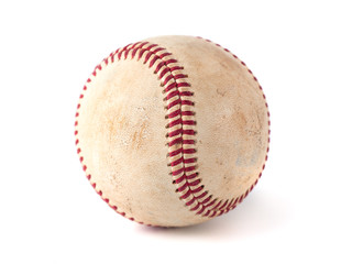 worn baseball isolated on white background, sport