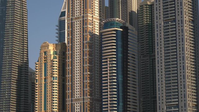 Close up of Dubai Marina's towers