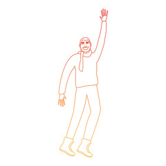 Happy man on winter vector illustration graphic design