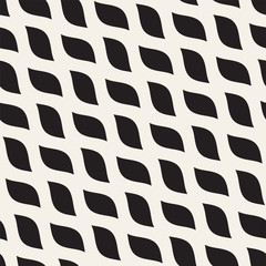 Vector Seamless Black and White Wavy Lines Pattern. Abstract Geometric Background