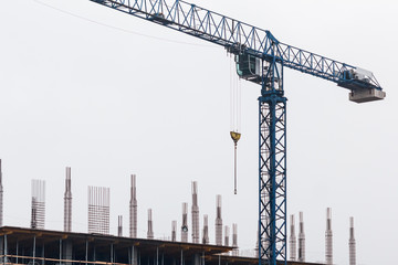 Crane and building under construction