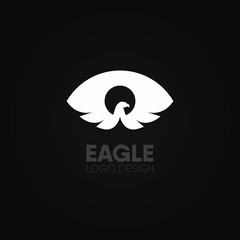 Abstract vector logo of eagle and eye.