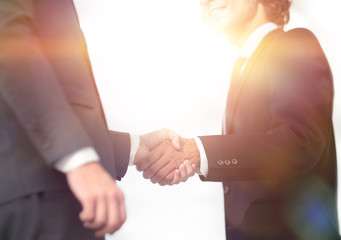 Obraz na płótnie Canvas Successful business people handshake greeting deal concept