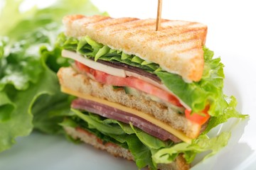 Fresh appetizing sandwich with vegetables