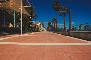 Promenade. Promenade on a sunny day. Estepona, Malaga, Spain. Picture taken – 26 march 2018.