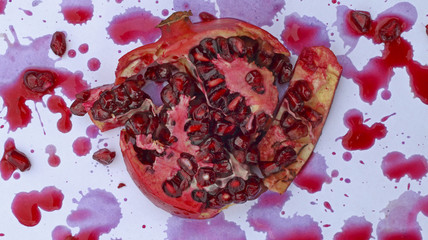 Bright juicy pomegranate, an advertising explosion!