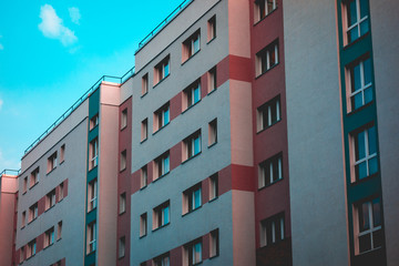 vintage picture of plattenbau building