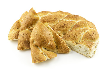 Ramadan Pita (Ramazan Pidesi) Traditional Turkish bread for holy month Ramadan.