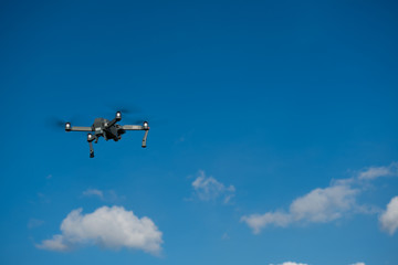 Fototapeta na wymiar drone flies among the clouds