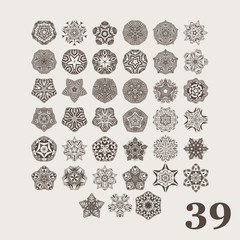 Mandala. Geometric circular ornament set. Round Ornament Pattern. Vintage decorative elements. Ethnic, Indian, Islamic, Asian, ottoman, Arabic motifs. Vector illustration.