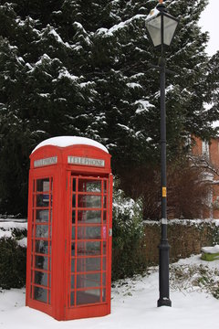 Telephone Box In Snow