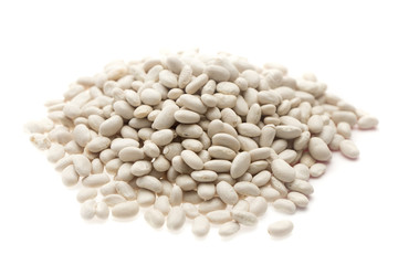 Simple White Beans on a White Background