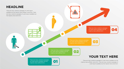 inflammation, store locator, obesity, snooker growing horizontal presentation design template in green, red and yellow, grow up business infographics with icons