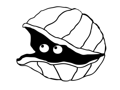 Cute clam cartoon