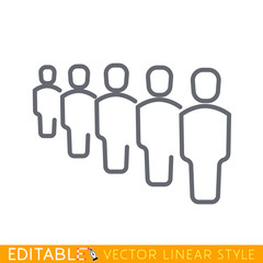 Business management, strategy or human resources infographic. Human resource icon. Editable stroke sketch icon. Stock vector illustration.
