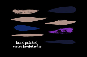 Graffiti Lines. Hand Painted Blue Buttons, Turquoise Highlights. Vector Brushstrokes or Banners. Textured Doodles or Smears. Background Colorful Swatch Collection Vintage Logo Element. Scribble Paint