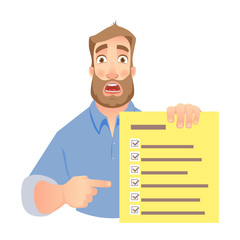 man holding checklist