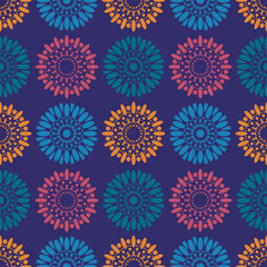 Galaxy flowers seamless pattern. Suitable for screen, print and other media.