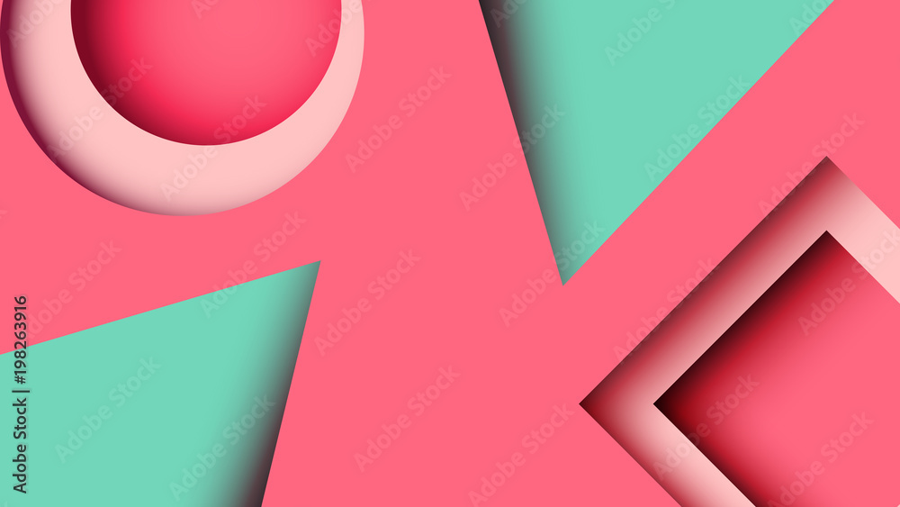 Aufkleber abstract minimal geometric paper cut web banner background template.vector illustration.