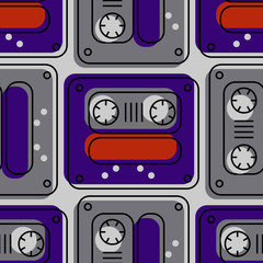 Funky tape seamless pattern. Authentic design for digital and print media.