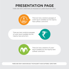 ram, rupees, silence presentation design template in orange, green, yellow colors with horizontal and rounded shapes