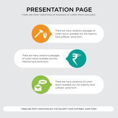 mms, rupees, problem solving presentation design template in orange, green, yellow colors with horizontal and rounded shapes