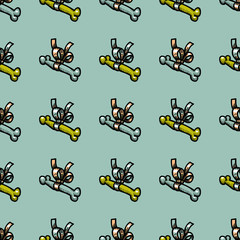 Dog bone present seamless pattern. Original design for print or digital media.