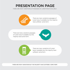 elevator, hawk, economic development presentation design template in orange, green, yellow colors with horizontal and rounded shapes