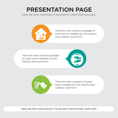 swipe, fishing team, house cleaning presentation design template in orange, green, yellow colors with horizontal and rounded shapes