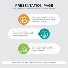 reconstruction, silence, aum presentation design template in orange, green, yellow colors with horizontal and rounded shapes